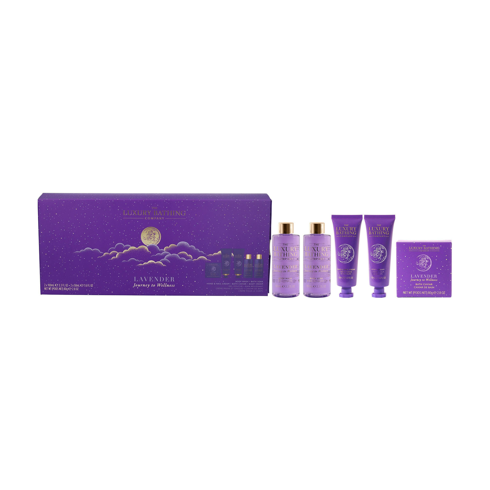 Набір для рук та тіла Grace Cole The Luxury Bathing Lavender Journey To Wellness Bathing Rituals, 5 продуктів