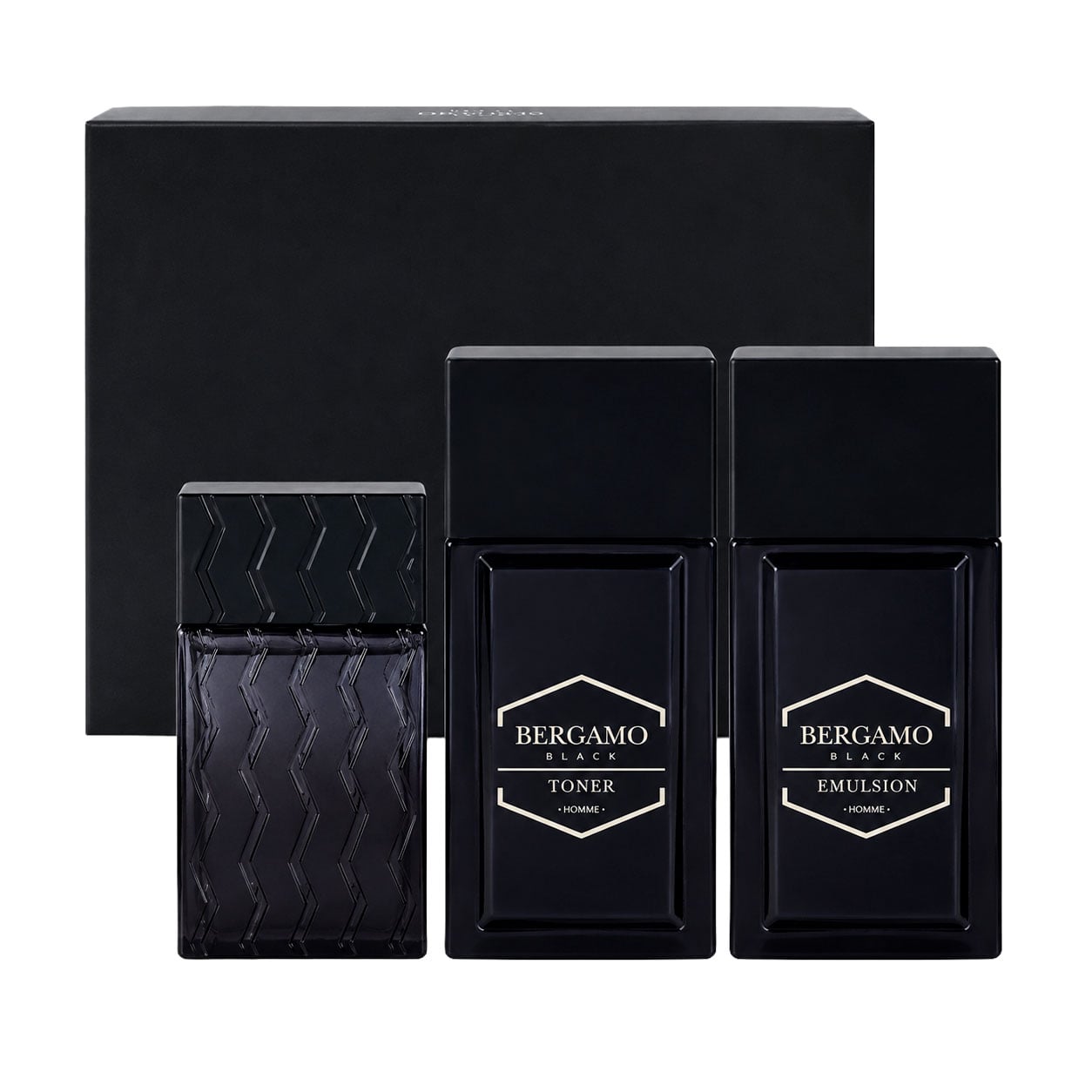 Уцінка! Набір для обличчя Bergamo Homme Black (тонер, 150 мл + емульсія, 150 мл + туалетна вода, 40 мл)