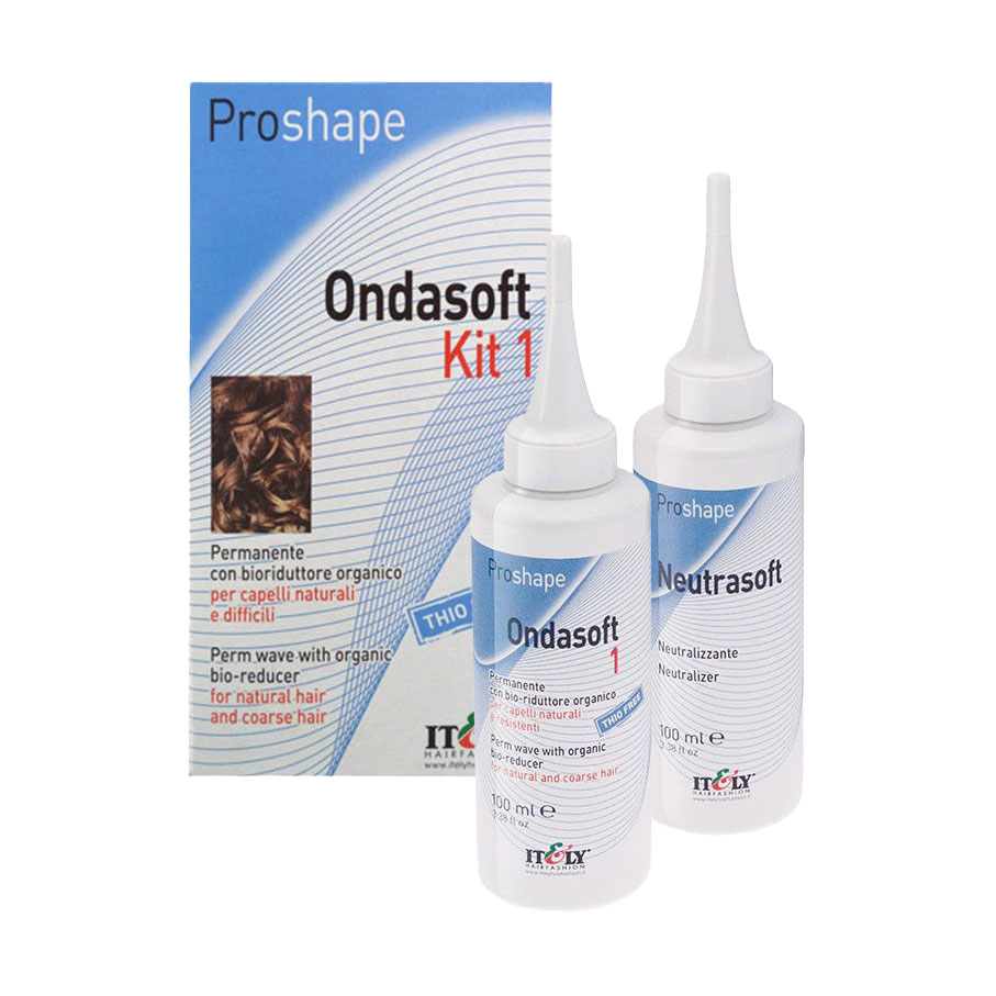 Уцінка! Набір для завивки натурального та жорсткого волосся Itely Hairfashion Proshape Ondasoft Kit 1 (крок 1: Ondasoft, 100 мл + крок 2: Neutrasoft, 100 мл)